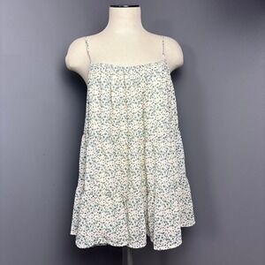 Perfectly Priscilla 2X Floral Print Dress Tiered Ruffle Sleeveless Babydoll‎